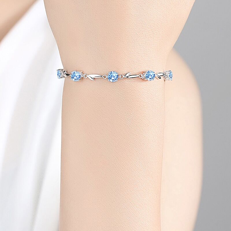 sterling silver S925 gem bracelet #GB0118-GB124