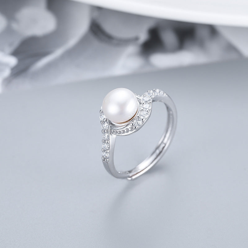 S925 sterling silver ring setting (default no pearl) wsr055-063