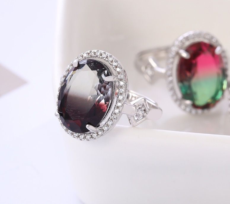 S925 sterling silver gem ring SSG784-SSG786