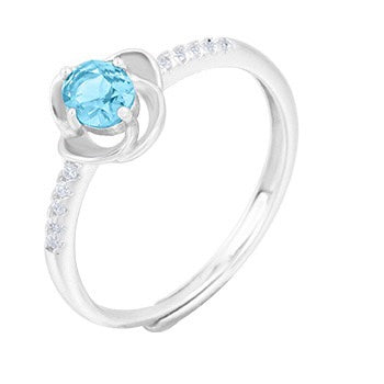 S925 sterling silver gem ring SSG015-SSG030