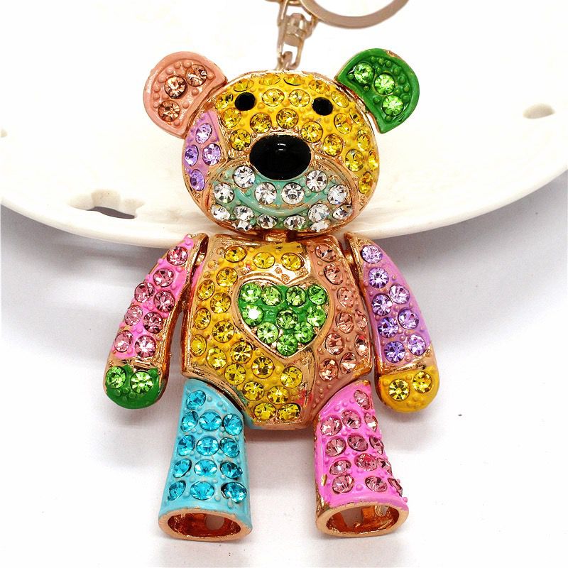 rhinestone Animals  bear keychain KC061-KC063