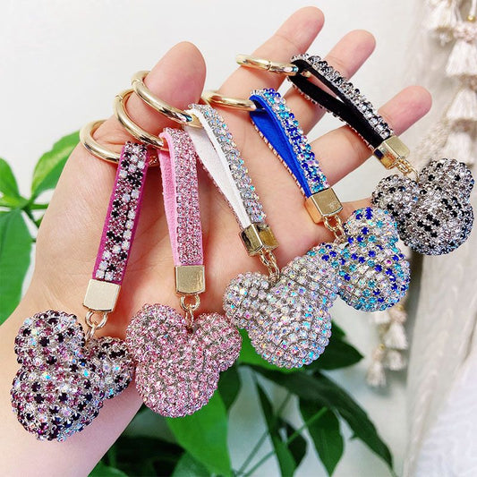 rhinestone mouse head  shape keychain KC010-KC018