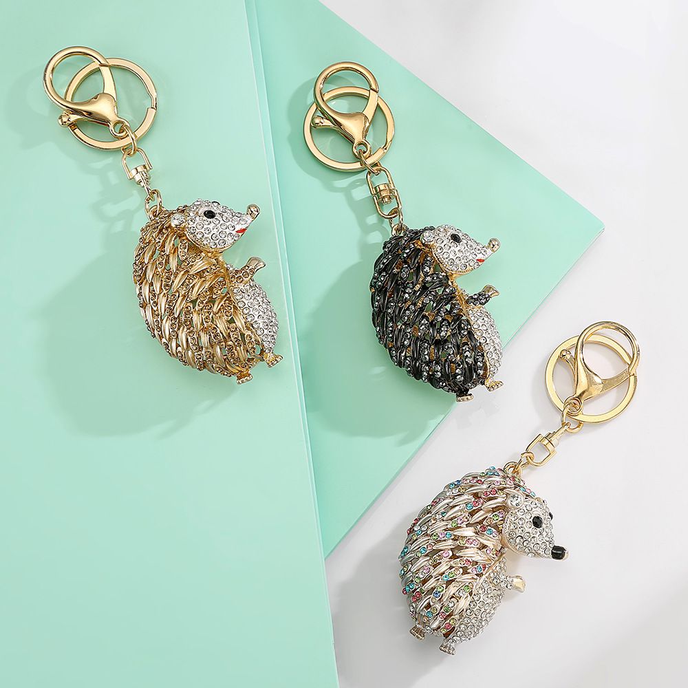 rhinestone Animals  hedgehog keychain  KC052-KC055