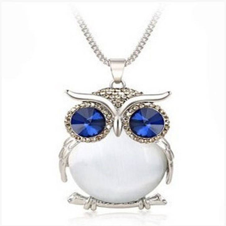 Owl crystal necklace sweater chain #N057-N061