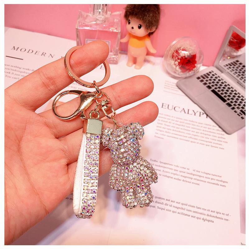 rhinestone bear shape keychain KC019-KC027