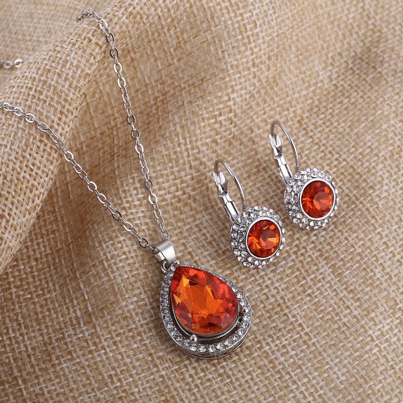 fashion   necklace and earrings set #JS025