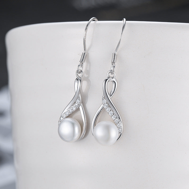 S925 sterling silver earring setting (default no pearl) wse136-144