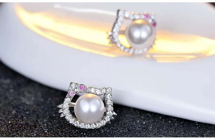 S925 sterling silver earring setting (default no pearl) wse118-126