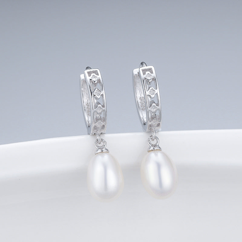 S925 sterling silver earring setting (default no pearl) wse145-153