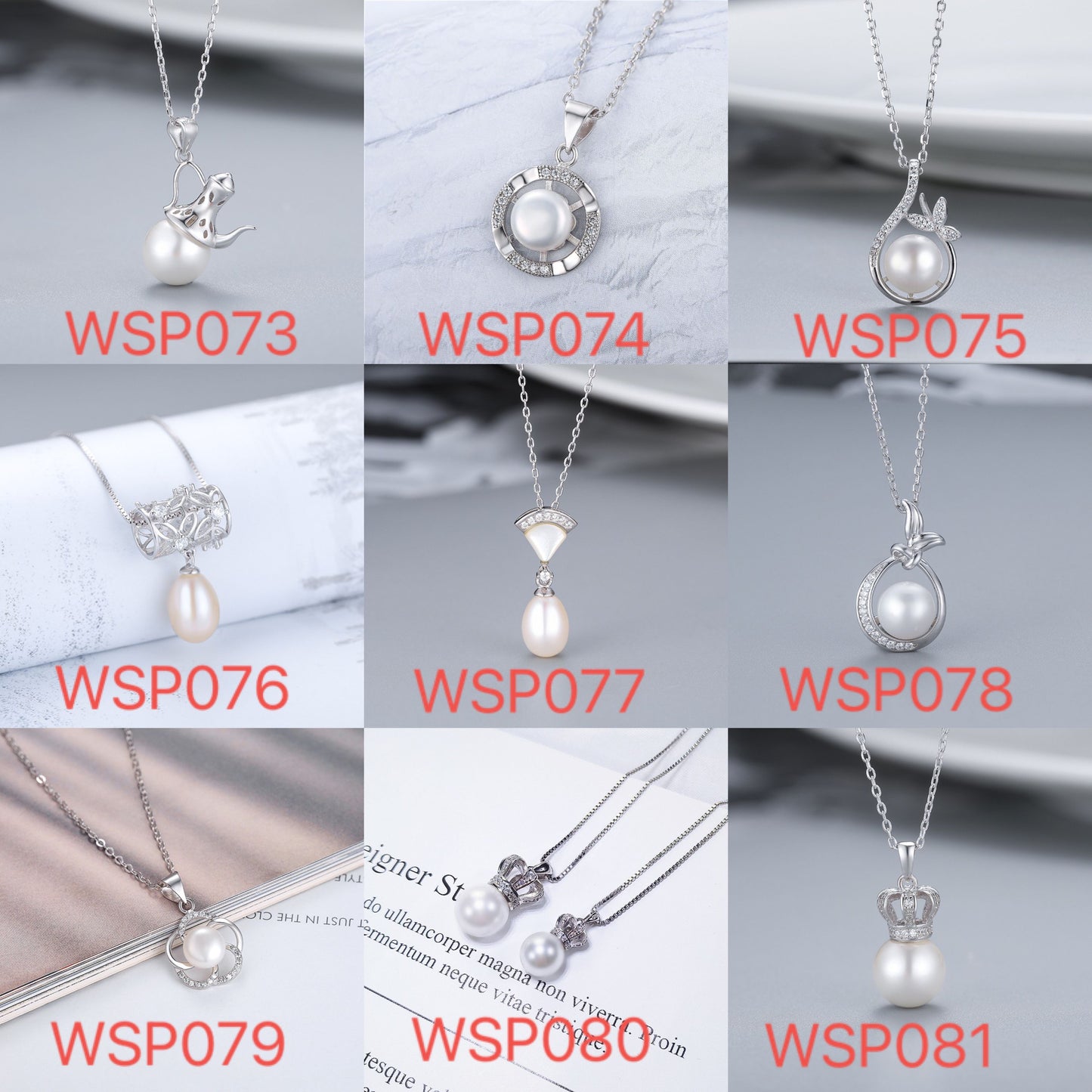 S925 sterling silver pearl pendant setting (default no pearl) wsp073-081