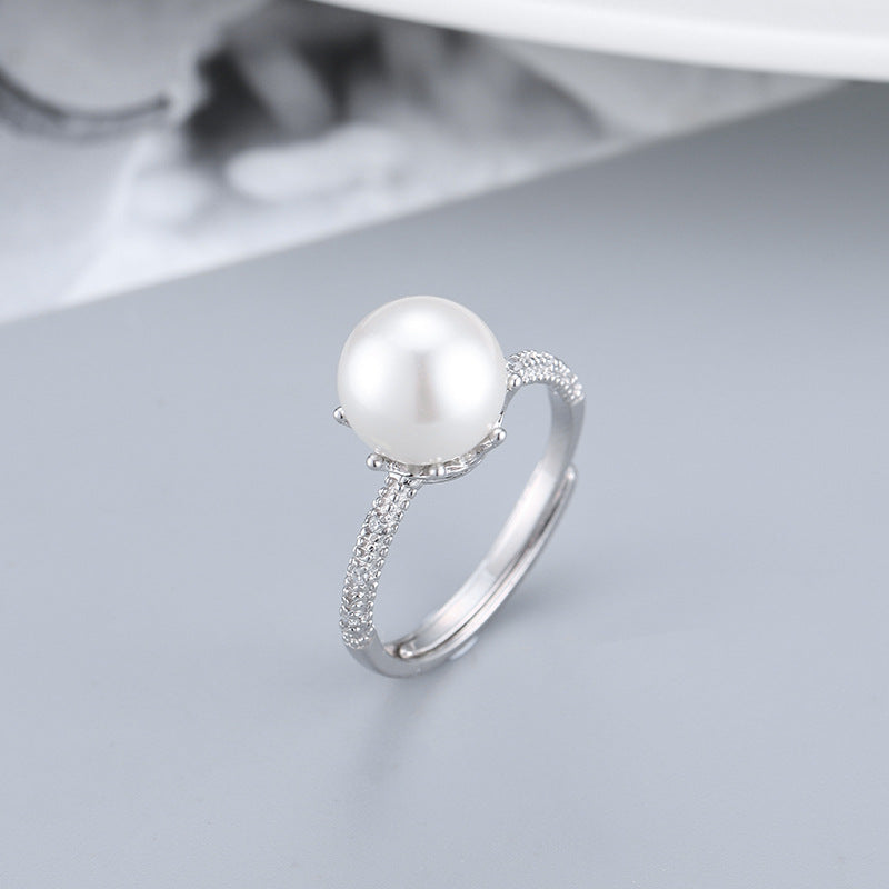 S925 sterling silver ring setting (default no pearl) wsr082-090