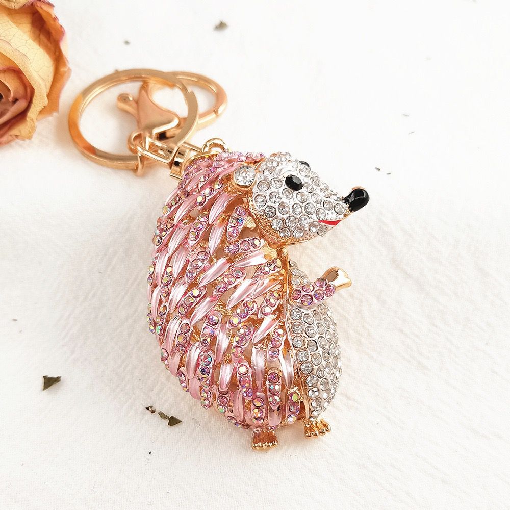 rhinestone Animals  hedgehog keychain  KC052-KC055