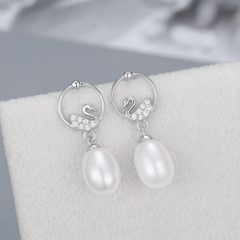 S925 sterling silver earring  setting (default no pearl) Wse037-045