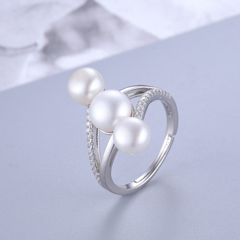 S925 sterling silver ring setting (default no pearl) wsr100-108