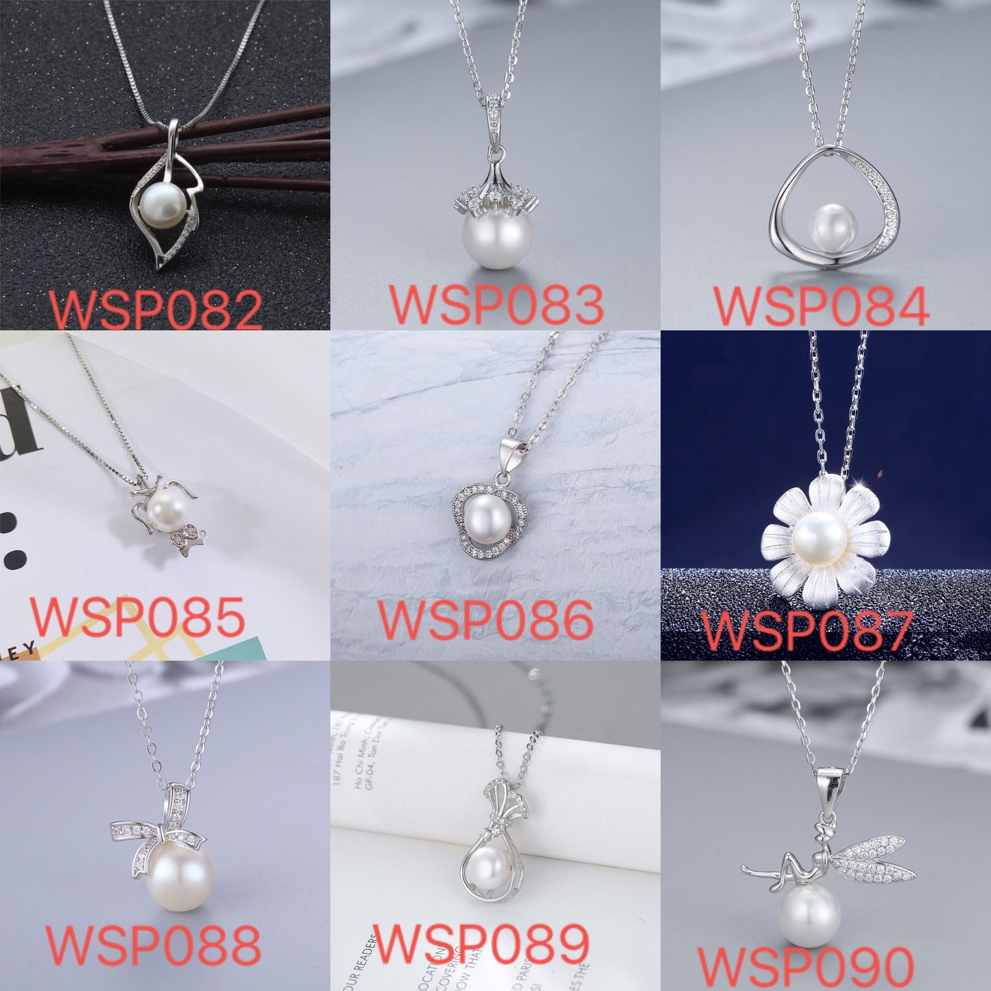 S925 sterling silver pearl pendant setting (default no pearl) wsp082-090