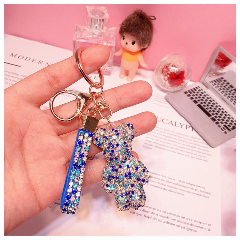 rhinestone bear shape keychain KC019-KC027