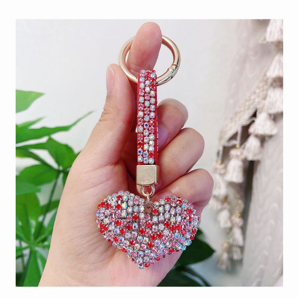 rhinestone  heart shape keychain KC001-009