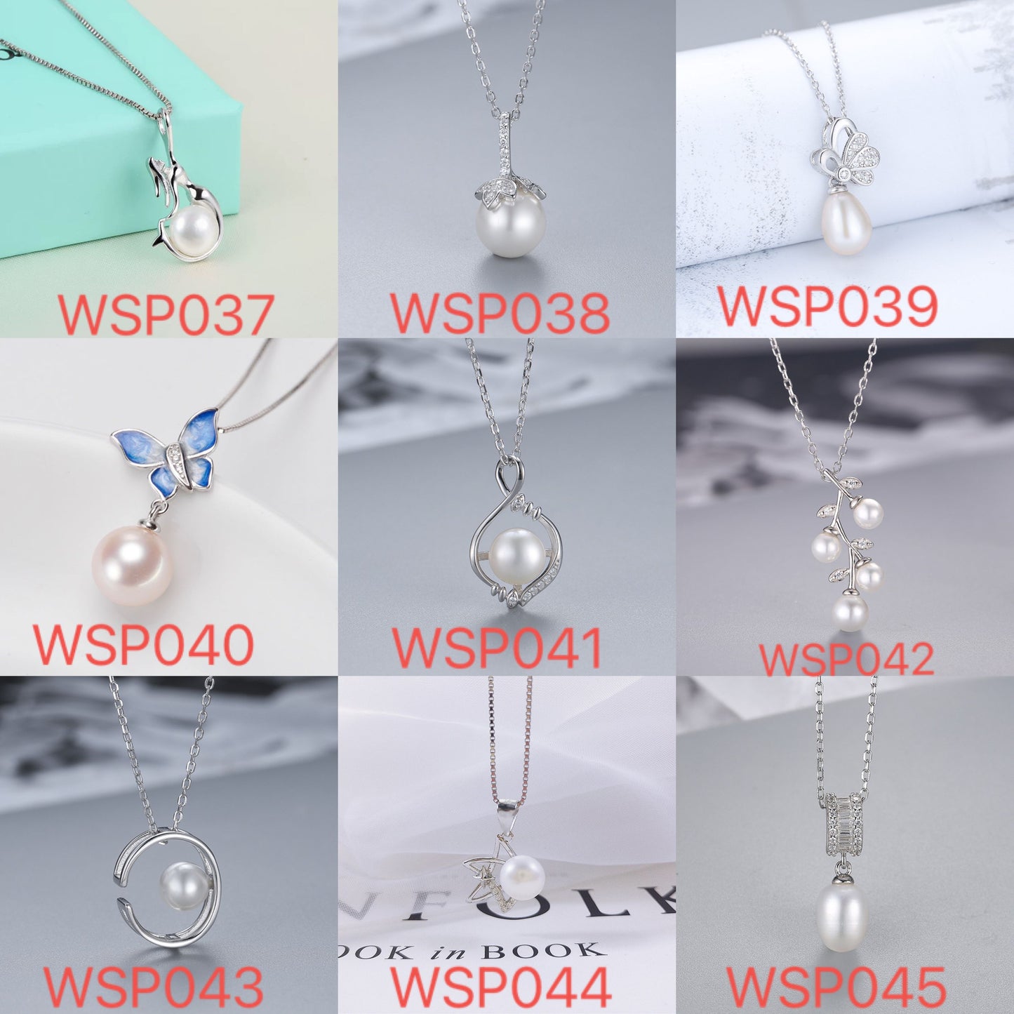 S925 sterling silver pearl pendant setting (default no pearl) wsp037-045