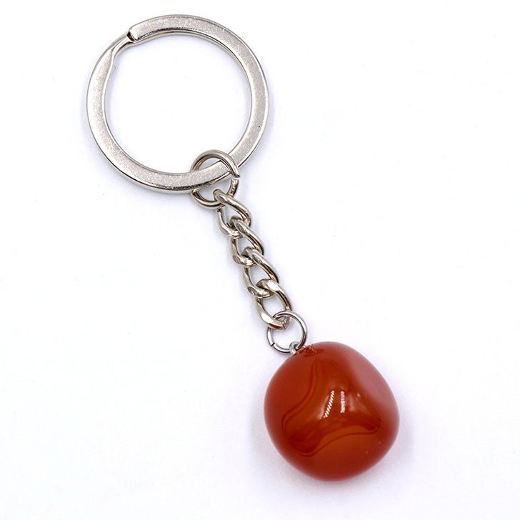 natural crystal agate stone irregular shape keychain KC065