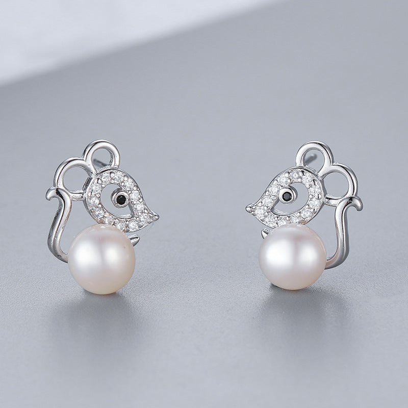 S925 sterling silver earring  setting (default no pearl)wse091-099