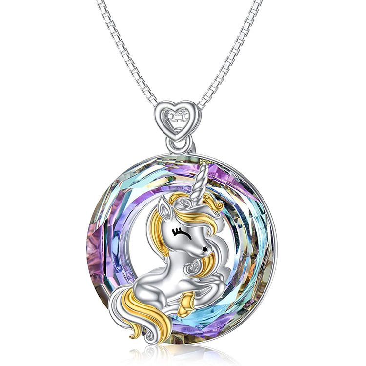 fashion unicorn crystal pendant P028