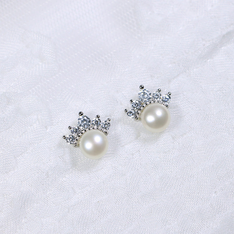 S925 sterling silver earring  setting (default no pearl) wse109-117