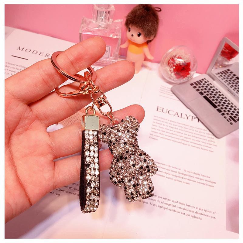 rhinestone bear shape keychain KC019-KC027