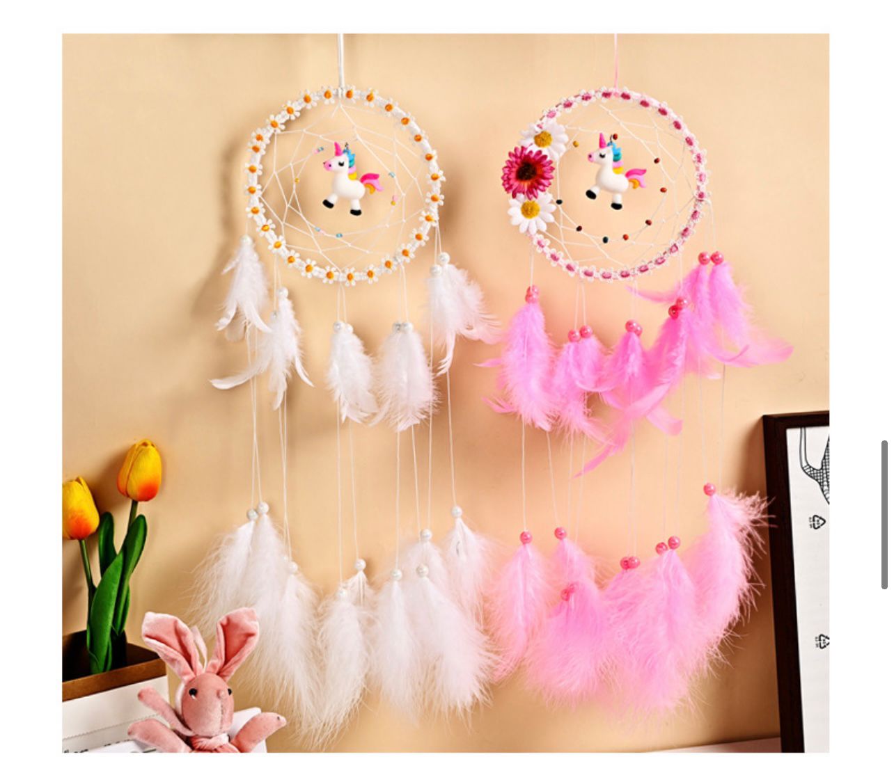 unicorn dreamcatcher   feather cather wall hanging decorations #DC073-DC076