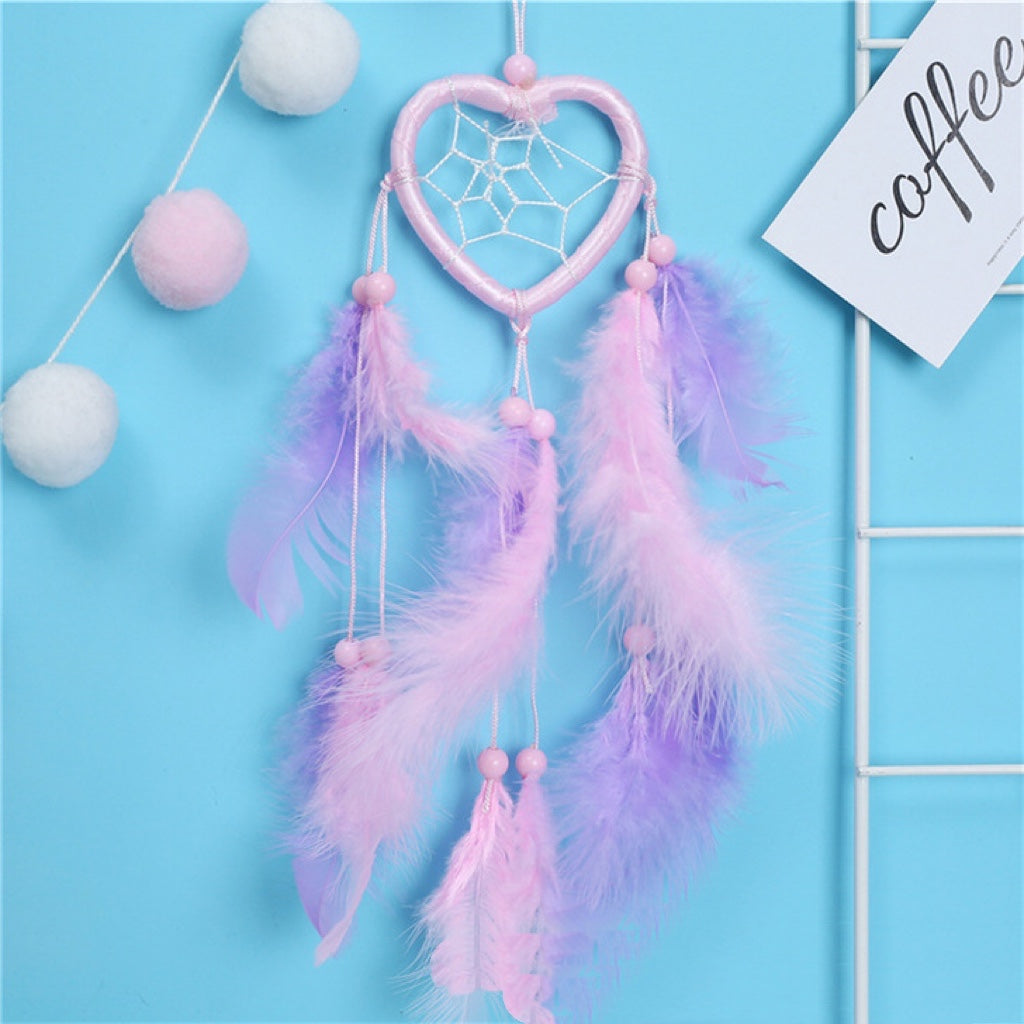 heart dreamcatcher   feather cather wall hanging decorations #DC001-DC006