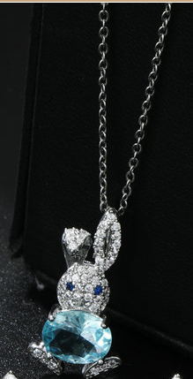 zircon rabbit necklace earrings ring jewelry set  JS005-JS008