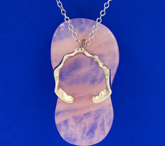 natural crystal flip flop pendant necklace slipper pendant N110