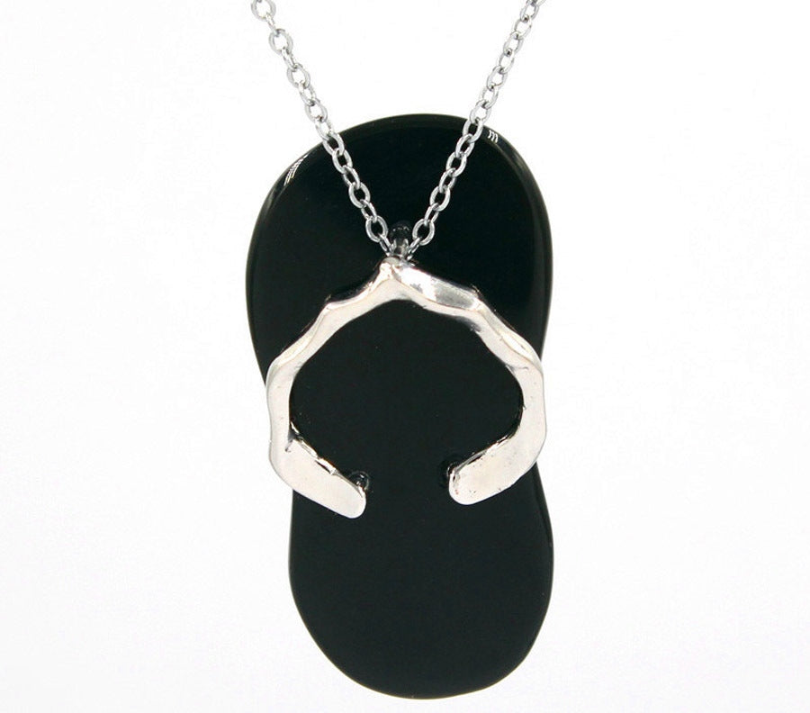 natural crystal flip flop pendant necklace slipper pendant N110