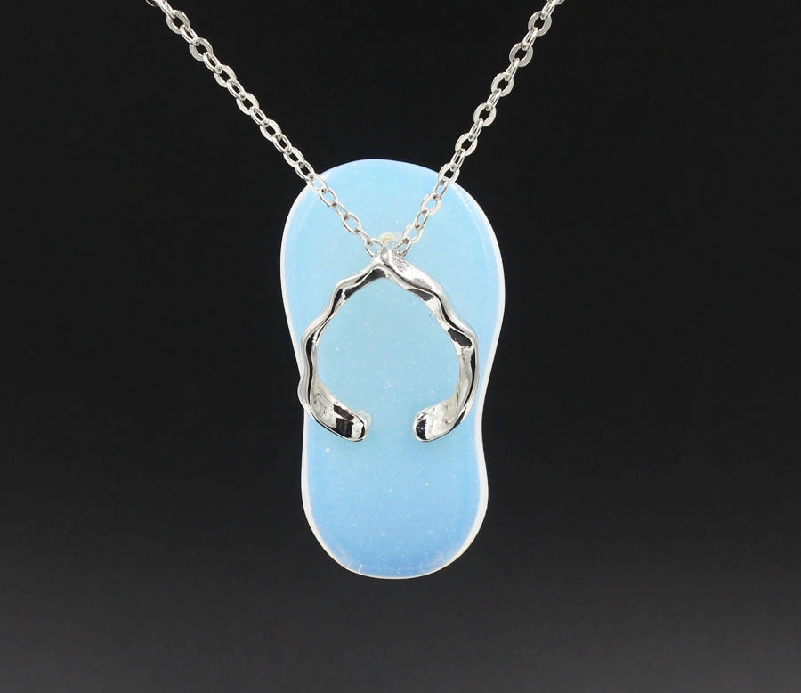 natural crystal flip flop pendant necklace slipper pendant N110