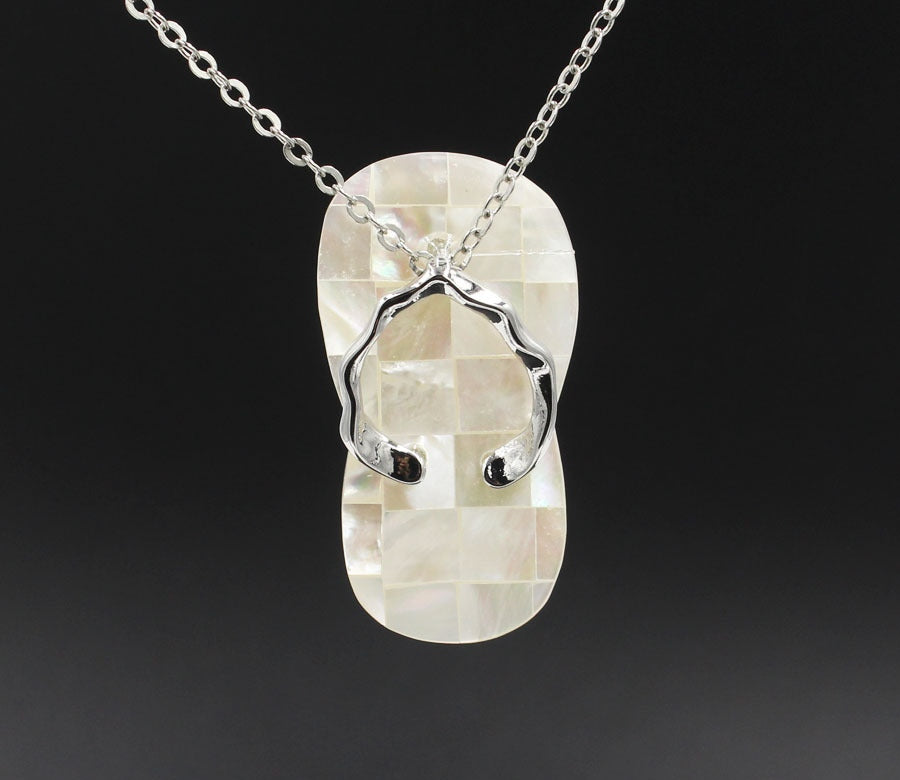 natural crystal flip flop pendant necklace slipper pendant N110