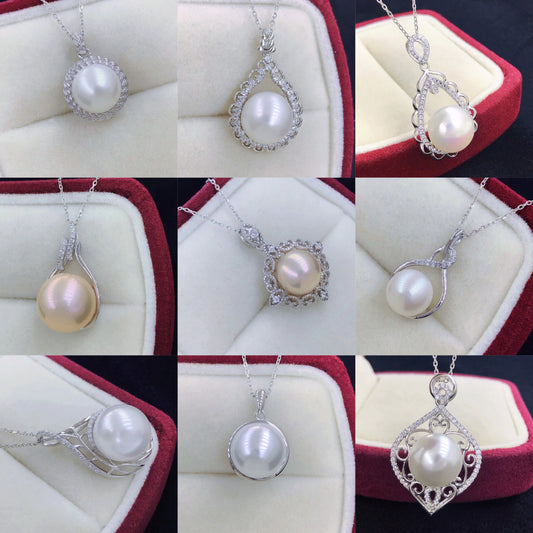 sterling silver S925 pearl pendant setting  SDP010-018 (no  pearl)