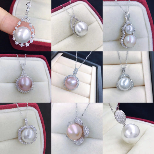 sterling silver S925 pearl pendant setting  SDP019-027 (no  pearl)