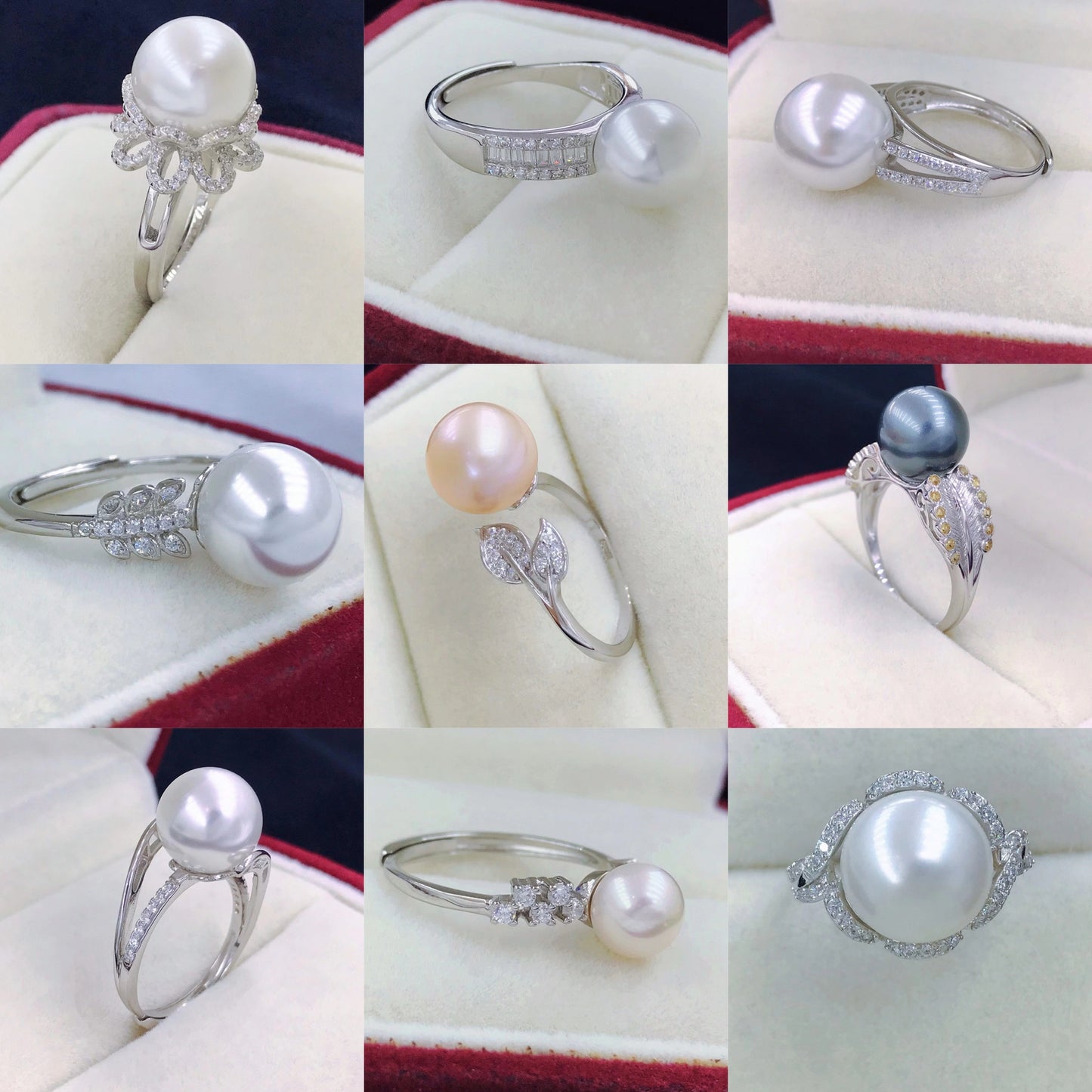 sterling silver S925 pearl ring setting  SDR001-009