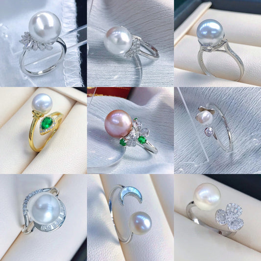 sterling silver S925 pearl ring setting  SDR019-027