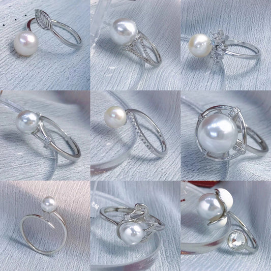 sterling silver S925 pearl ring setting  SDR037-045