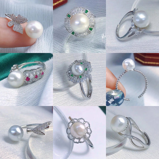 sterling silver S925 pearl ring setting  SDR064-072