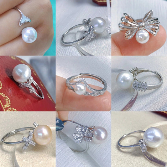 sterling silver S925 pearl ring setting  SDR073-081