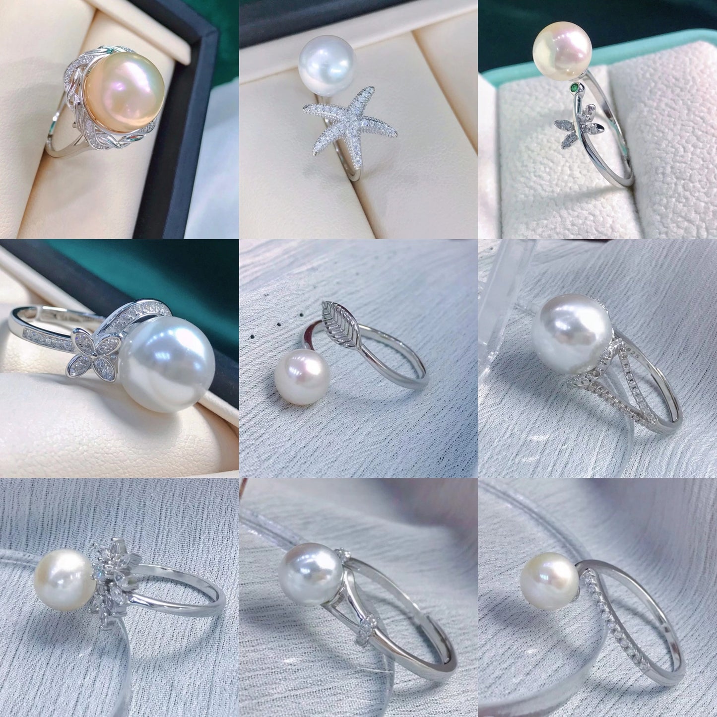 sterling silver S925 pearl ring setting  SDR082-090