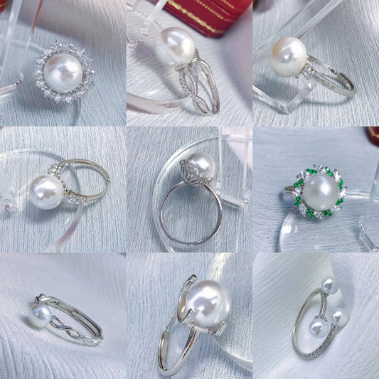 sterling silver S925 pearl ring setting  SDR100-108