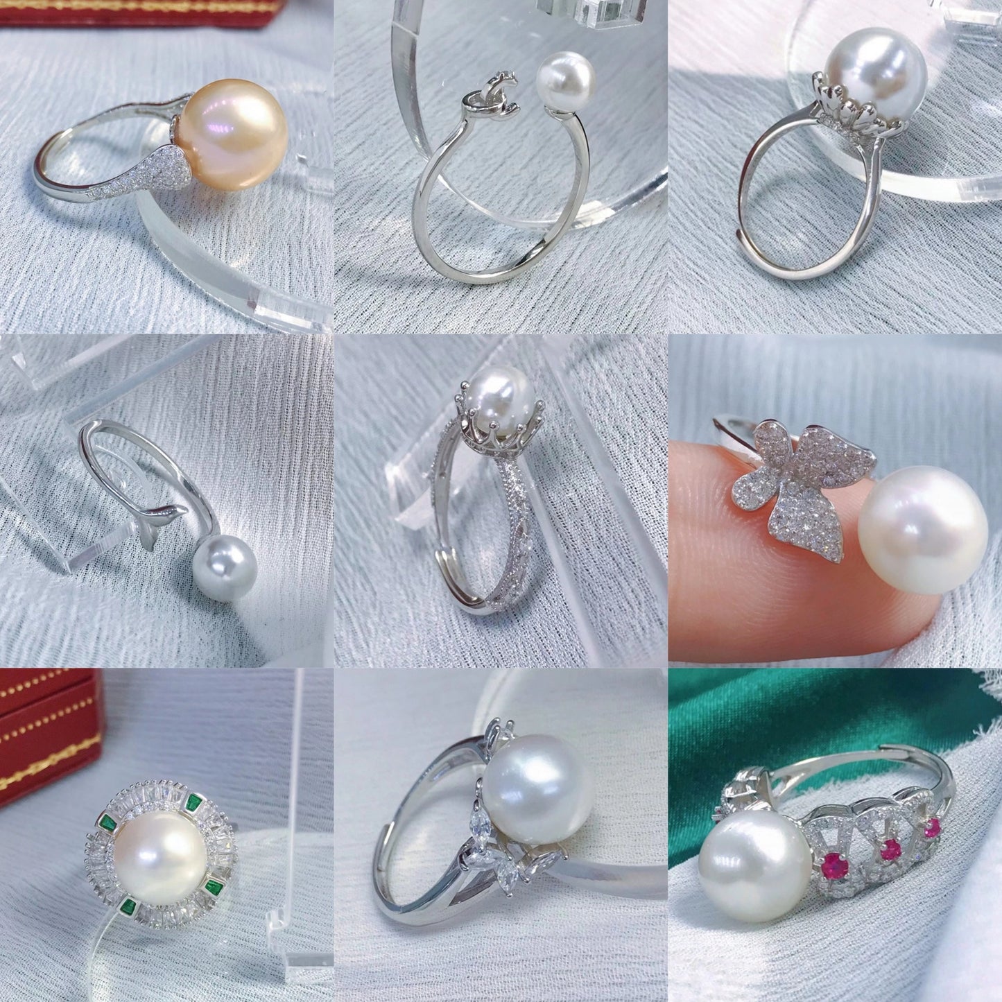 sterling silver S925 pearl ring setting  SDR109-117