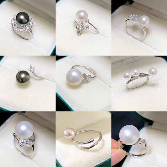 Sterling Silver S925 Pearl ring Setting SZ001-SZ009