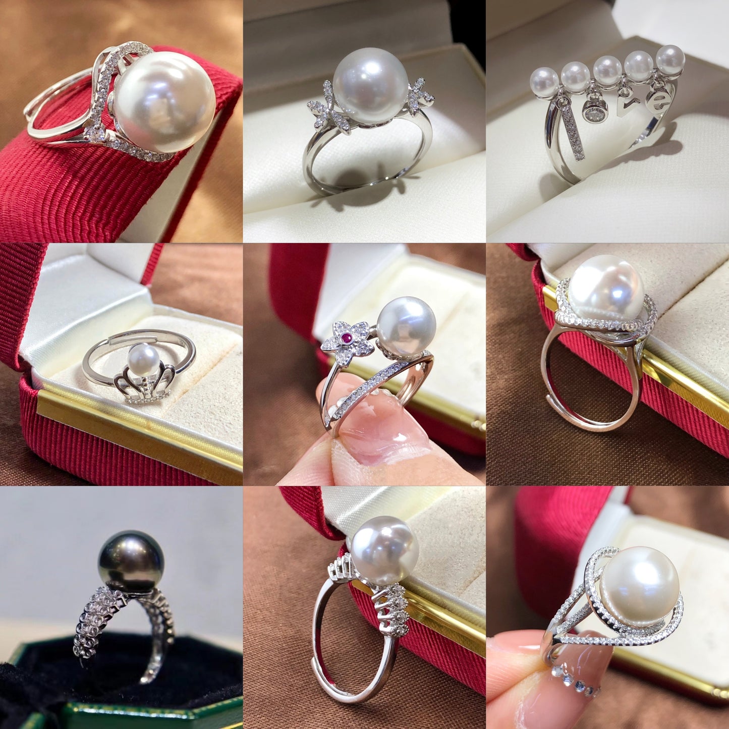 Sterling Silver S925 Pearl ring Setting SZ037-SZ045