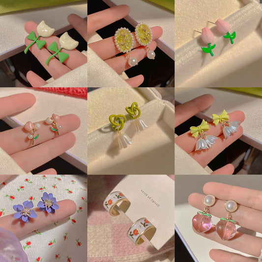 Flowers stud earrings E148-156