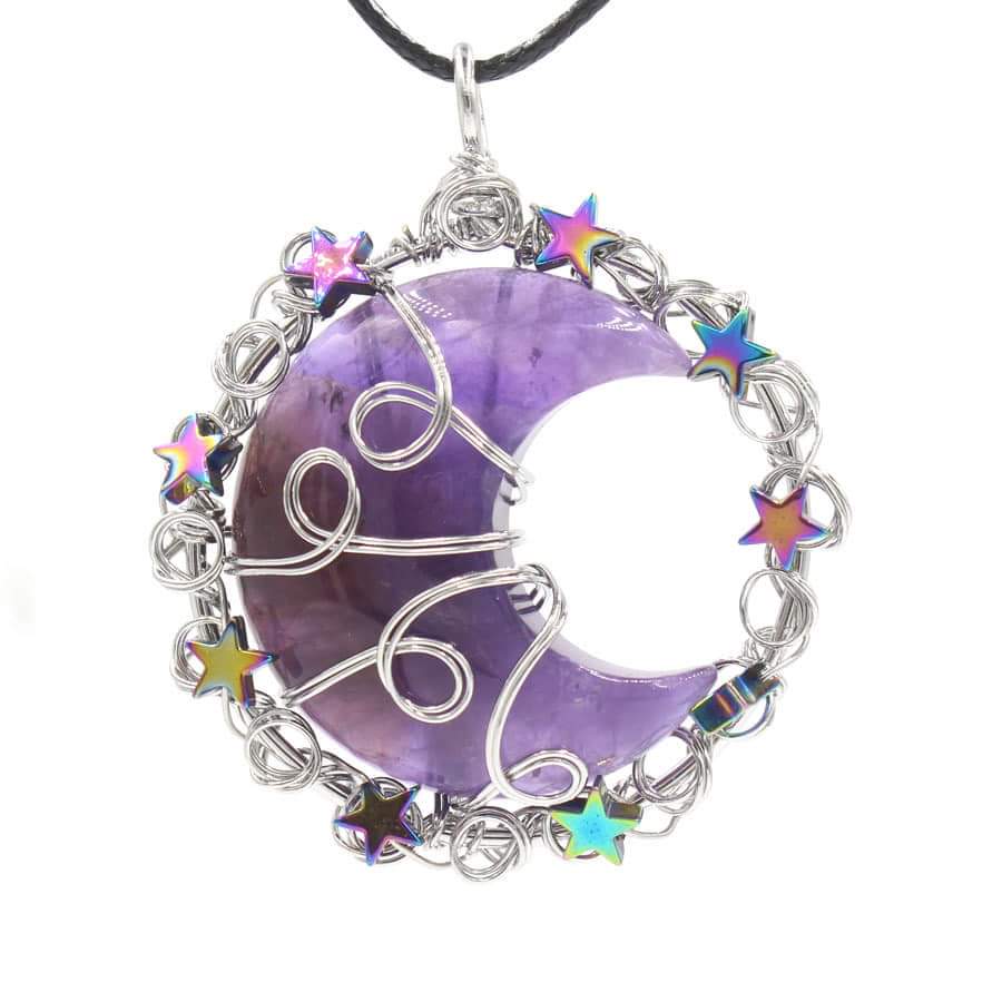 Beautiful Star Moon Crystal Pendant necklace