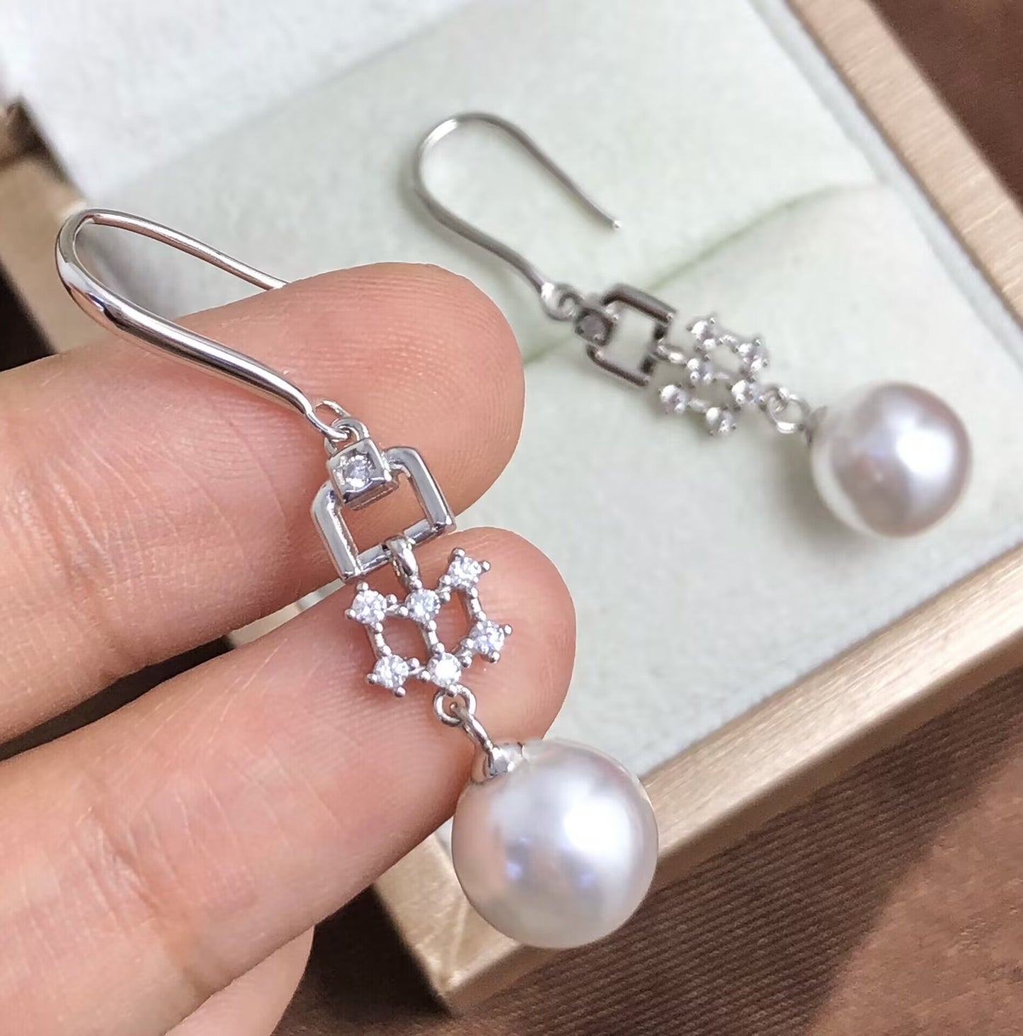 Sterling Silver S925 Pearl earring Setting SZE109-117