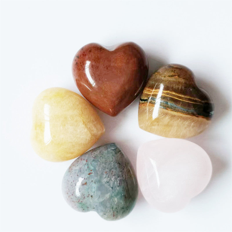 natural crystal heart stone  15MM